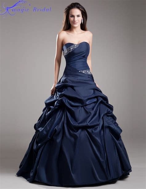Buy Simple Strapless Navy Blue Quinceanera Dresses