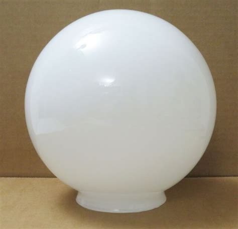 8 White Milk Glass Ball Globe Replacement Light Fixture Shade Mid