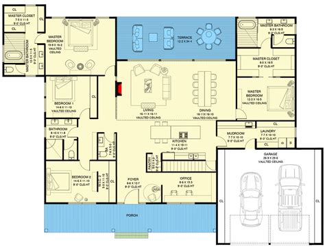 exclusive  story home plan  home office   master suites rmz architectural