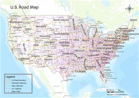 usa road map check  state interstate highways whereig