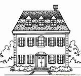 Coloring Houses Printable Pages Cottage House Color Architecture Doll Maison Dessin sketch template