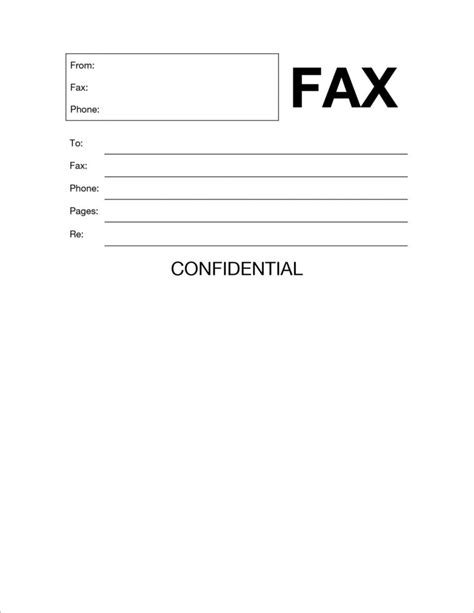 confidential fax cover sheet fax cover sheet template