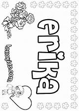 Erika Coloring Name Pages Girl Color Hellokids Girls Print Online Template sketch template