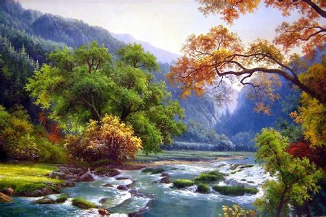 landscape canvas prints realistic oil painting picture printed