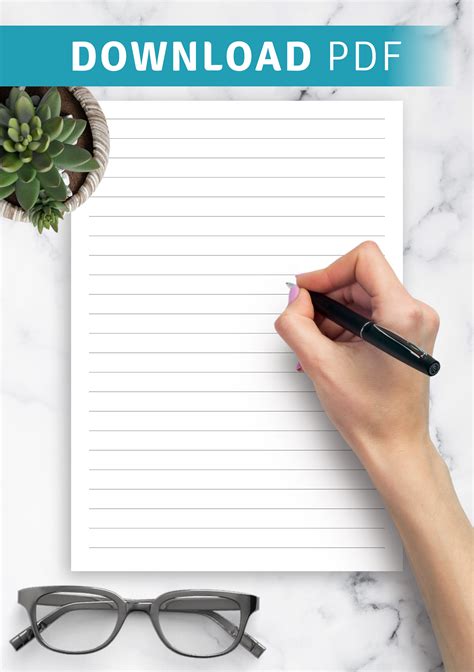 printable lined paper template wide ruled mm