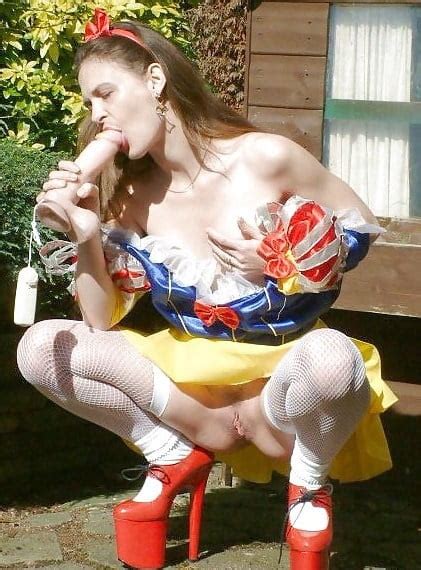 snow white cosplay flexible ass legs stocking panties milf