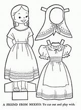 Coloring Pages Mexican Printable Mexico Culture Paper Dolls Doll Argentina Mariachi Kids Print Clothing Sheets Colouring Color Hat Children Getcolorings sketch template
