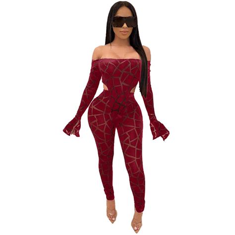 print sexy 2 piece outfits for women mesh sheer off shoulder bodysuit
