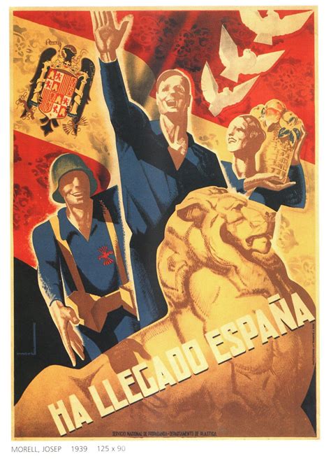 spanish civil war poster spain  arrived nationalist