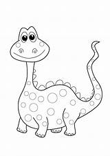 Dinosaur Coloring Kids Color Preschool Easy Print Pdf sketch template