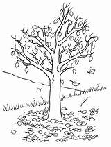Coloring Pages Autumn Fall Coloringpagesforadult Tree Trees sketch template