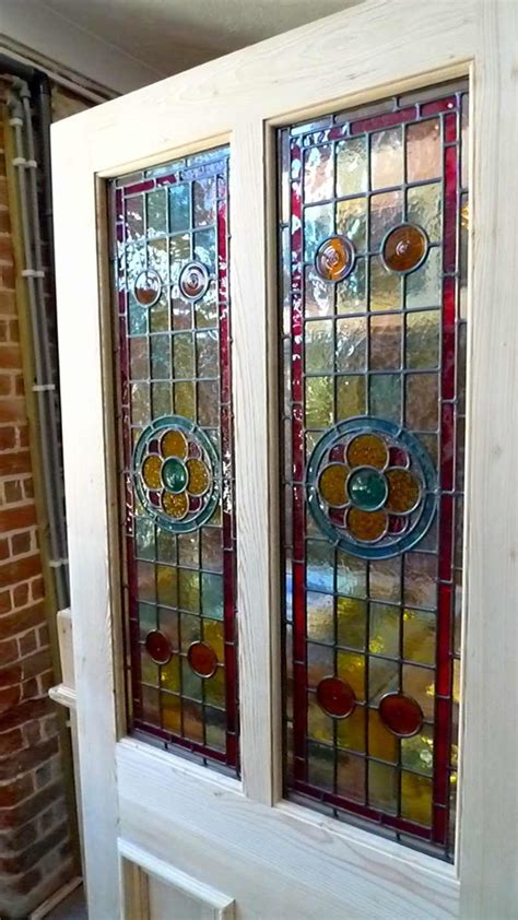 A Beautiful Victorian Style 2 Panel Stained Glass Front