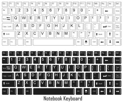 notebook keyboard vector