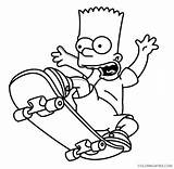 Simpsons Colorir Skateboarding Skate Desenhos Coloring4free Boarding sketch template