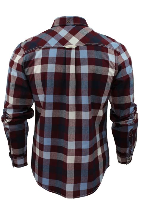 mens check shirt by lee cooper hadleigh long sleeved ebay