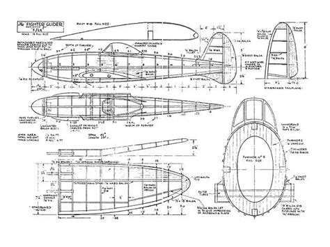 fighter glider plan   vintage model aircraft plan model airplanes   plan
