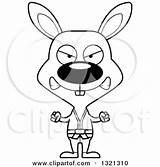 Karate Rabbit Mad Illustration Cartoon Clipart Royalty Cory Thoman Lineart Outline Vector sketch template