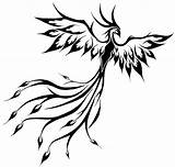 Phoenix Tribal Tattoo Tattoos Bird Designs Clipart Ashes Rising Flying Beautiful Fantasy Fenix Drawing Final Oiseau Fenice Lineart Pheonix Simple sketch template