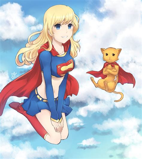super cute supergirl drawn in an anime like style by minari23 of deviant art supergirl