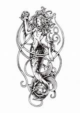 Mythology Sirens Aphrodite Medusa Siren Sirene Sirenas Tatoo sketch template