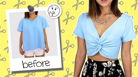 Diy T Shirt Transformed Into Twisted Crop Top Coolirpa Youtube