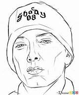 Eminem Draw Celebrities Drawing Easy Coloring Outline Pages Drawings Step People Portrait Sketches Face Anime Do sketch template