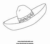 Hat Mexican Fiesta Sombrero Coloring Printable Drawing Mayo Pages Hats Cinco Pattern Clipart Template Color Printables Gif Crafts Spanish Mexico sketch template