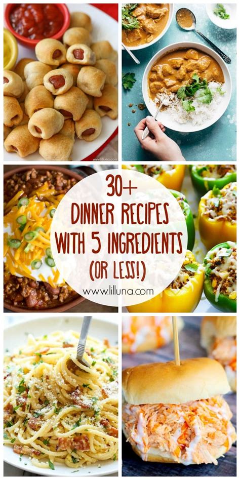 30 5 ingredient or less dinner recipes lil luna