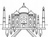 Mahal Coloring Taj Pages Monuments Coloringcrew sketch template