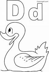 Toddlers Lowercase Duck Kindergarten Abc Coloringall sketch template