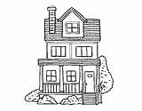 House Story Two Attic Coloring Coloringcrew sketch template