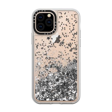 casetify glitter case monochrome silver  iphone  pro cases walmartcom walmartcom