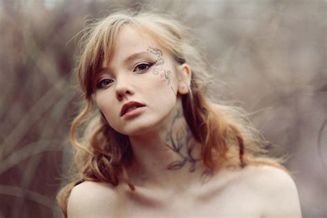 Women Olesya Kharitonova Redhead Looking At Viewer Tattoo