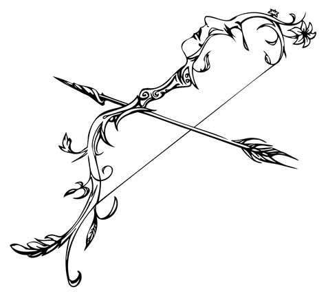 Onlinelabels Clip Art Ornate Female Head Bow And Arrow
