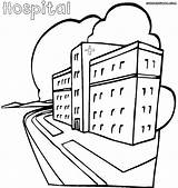 Hospital Coloring Pages Building Getcolorings Color Printable sketch template