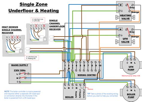 wiring diagram  underfloor heating thermostat