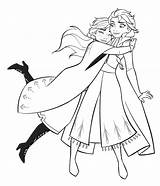 Frozen Coloring Hugging Youloveit Hugs Neiges Reine sketch template