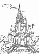 Castle Coloring Disney Pages Printable Drawing Princess Lego Cinderella Kingdom Magic Kids Elsa Color Adults Line Frozen Castles Colour Getdrawings sketch template