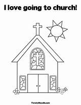 Church Coloring Pages Jesus Sunday School Sheets Kids Going Bible Activity Twistynoodle Preschool Printable Color Colouring Family Crafts House Activities sketch template