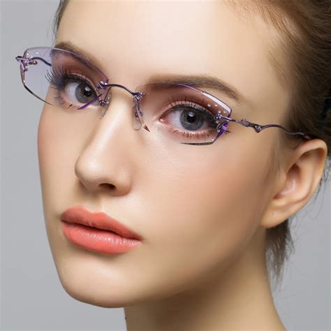 Wholesale Diamond Glasses Radiation Resistant Rimless Glasses Titanium