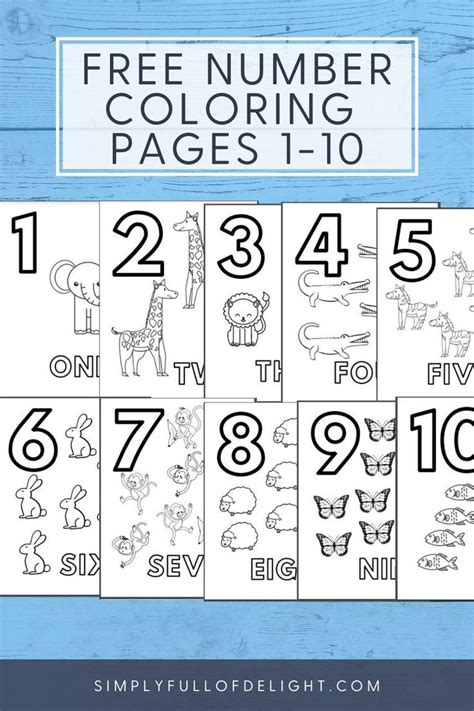 printable numbers coloring pages  kids  color  learn