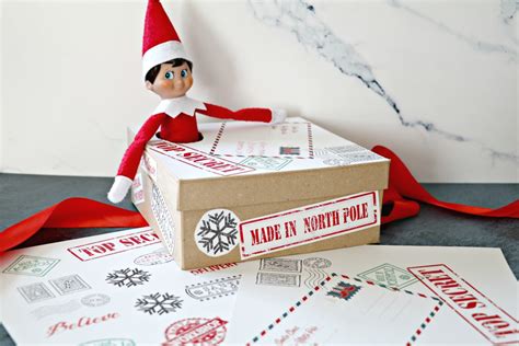 printables elf   shelf arrival box vintage christmas