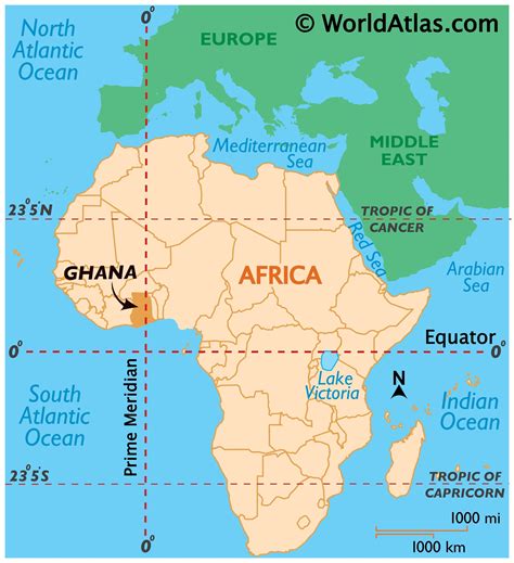 ghana latitude longitude absolute  relative locations world atlas