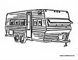 Camper Rv Trailer Coloring Pages Campers Motor Camping Colormegood Transportation sketch template
