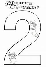 Number Coloring Kids Preschool Christmas sketch template