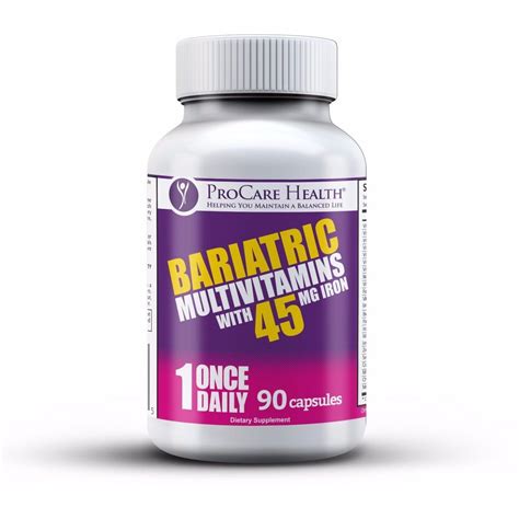 procare health bariatric multivitamin capsule mg iron   daily ct bottle