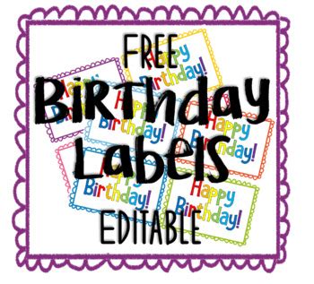 printable birthday label templates