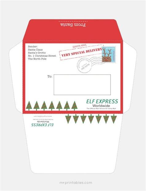 printable santa envelopes   christmas envelope