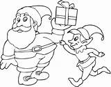 Elf Santa Coloring Pages Printable Claus Shelf Christmas Color Popular sketch template