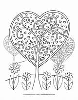Coloring Pages Heart Tree Candy Valentine Arbor Printable Valentines Trees Getcolorings Angel Kids Color Valentin Colo sketch template